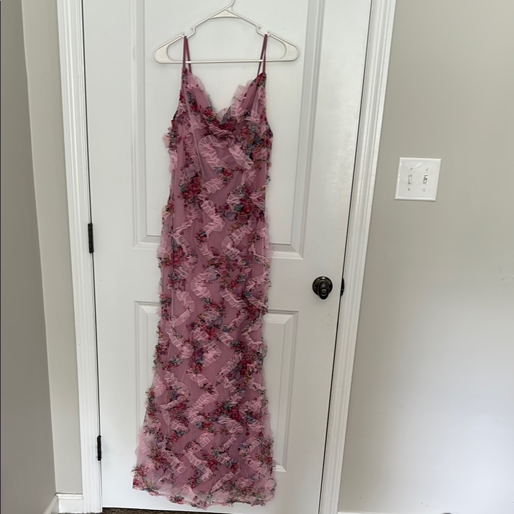 SHEIN Pink Floral Lace Dress